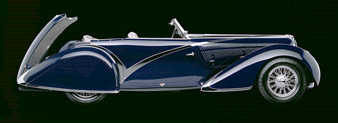 Delahaye 135 Competition Convertible 1936 Figoni et Falaschi streamlined disappearing top